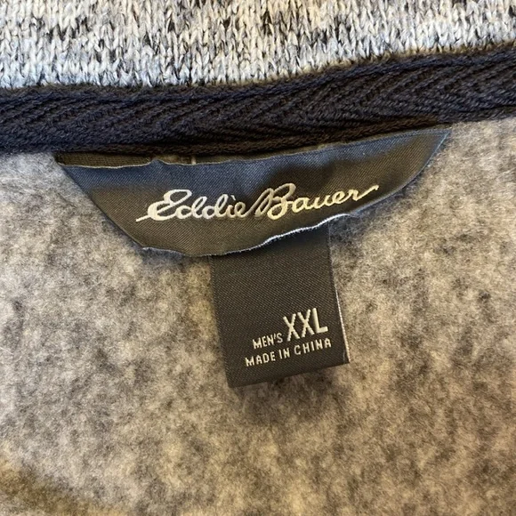 Eddie Bauer men’s radiator fleece snap front pullover grey sweater plus sz XXL - Picture 8 of 13